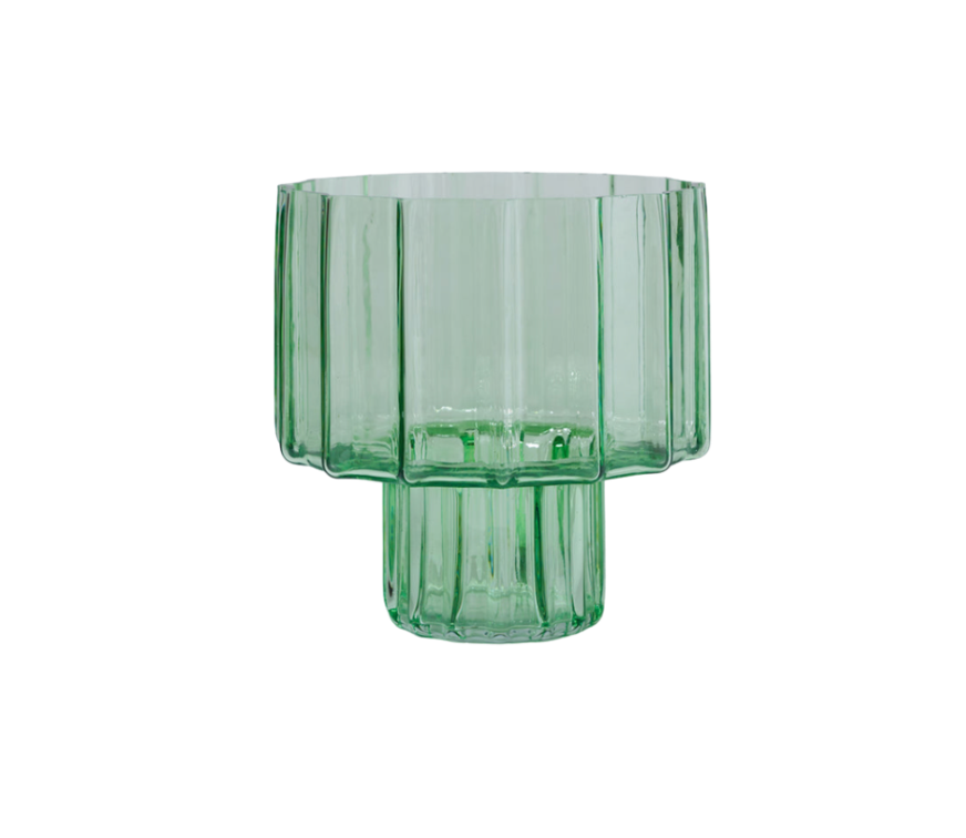 Jelly Hand-blown Urn Green