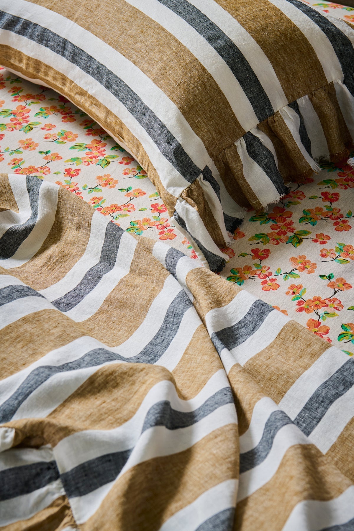 Taupe Ruffle Pillowcase Set of 2