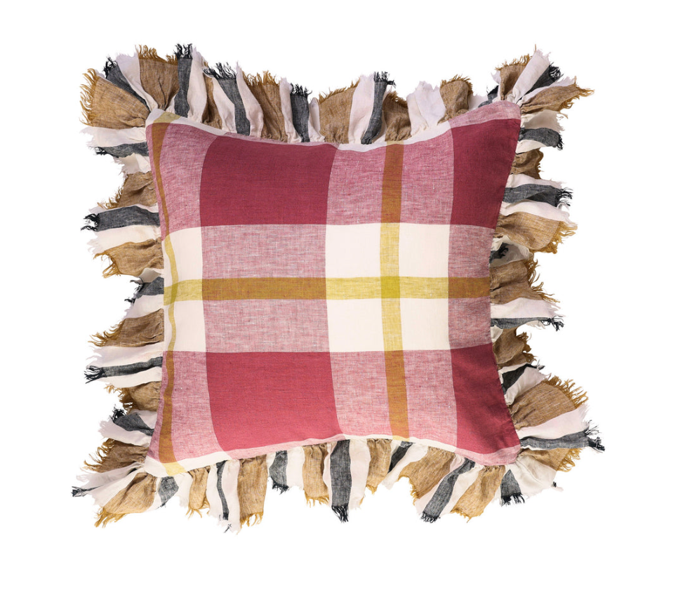 Plum Ruffle Cushion