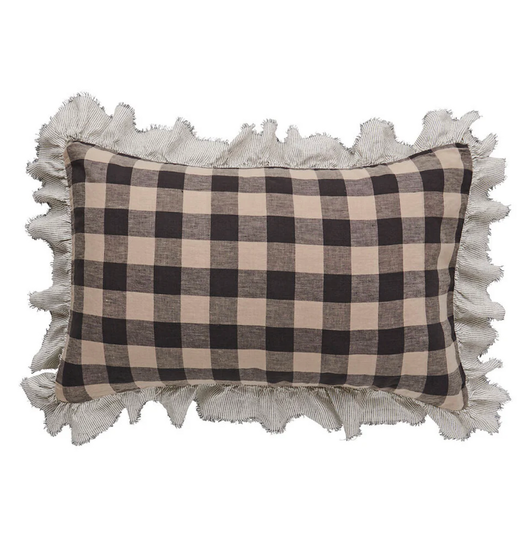 Gingham Ruffle Pillowcase Set of 2