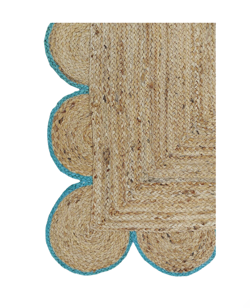 Turquoise Daisy Rug
