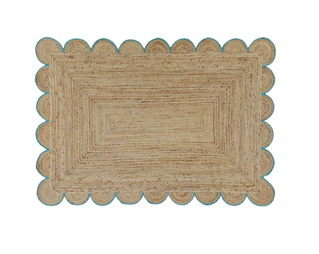 Turquoise Daisy Rug