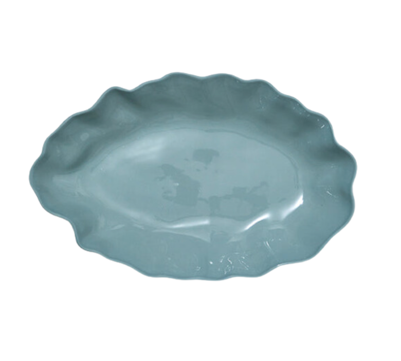 Ruffle Platter - Light Blue
