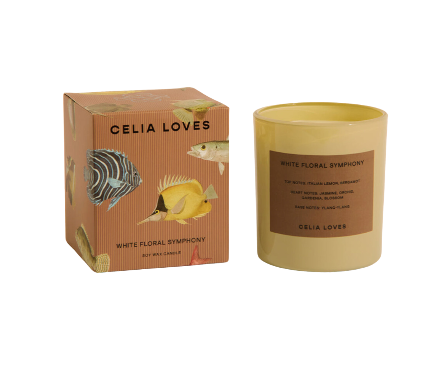 White Floral Symphony Candle 395gms