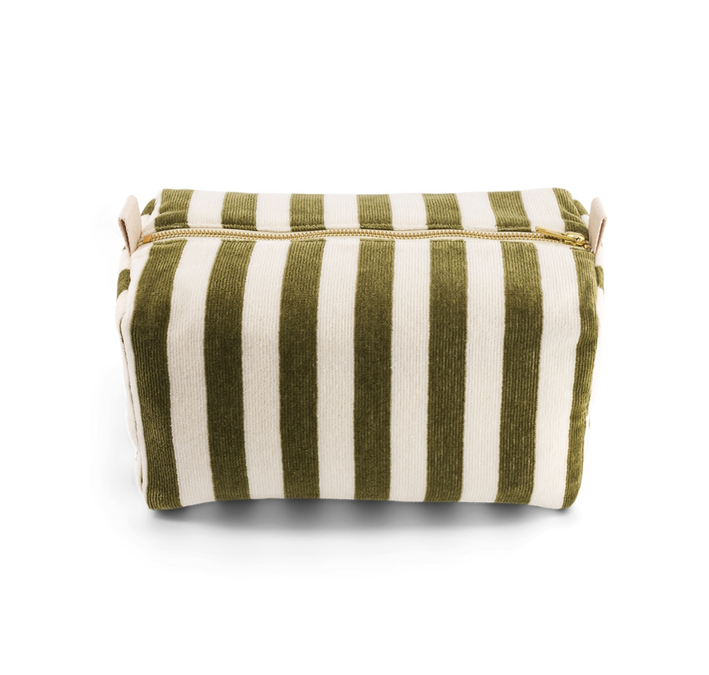 Kaki Stripes Wash Bag