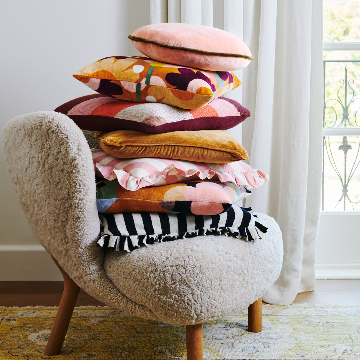 Pink Stripe Cushion