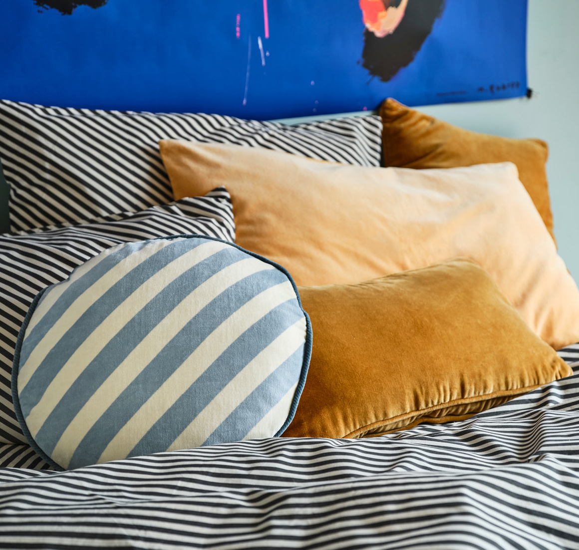 Blue Round Cushion