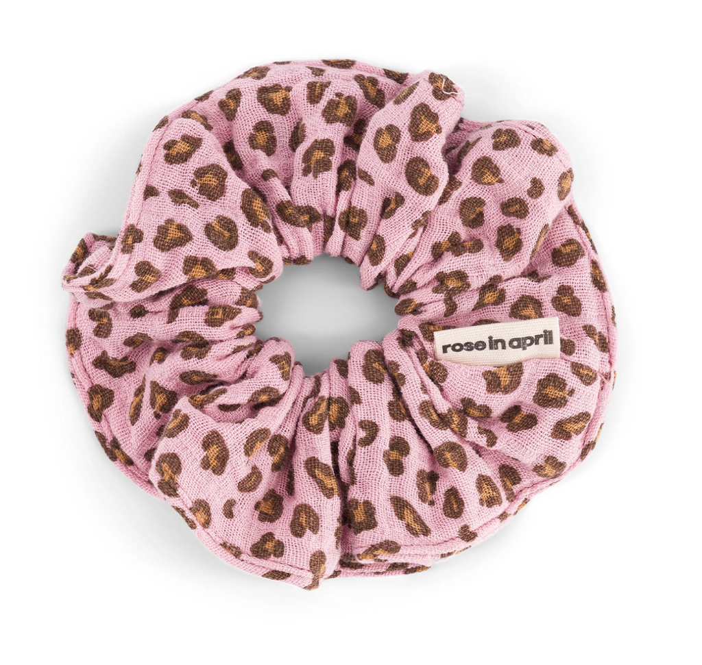Candy Pink Leopard Scrunchie