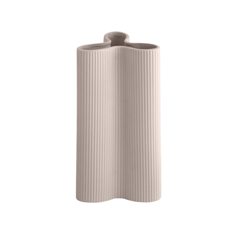Nude Ribbed Vase