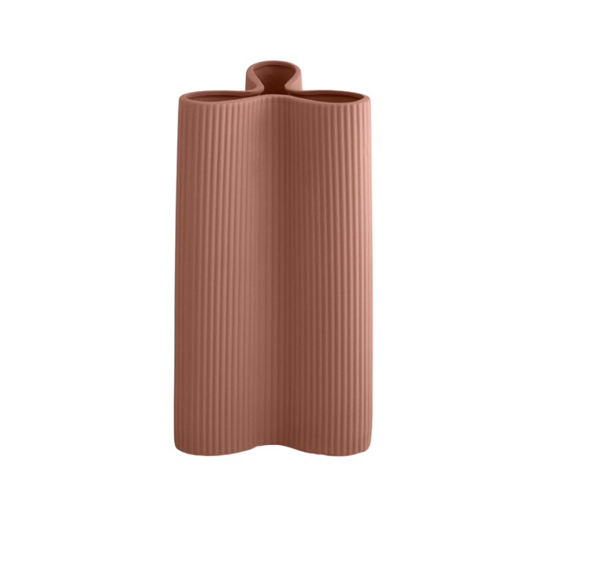 Orchre Ribbed Vase