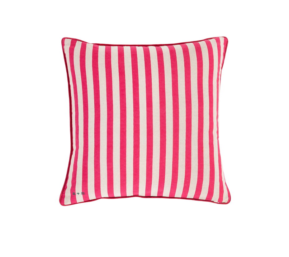 Magenta Striped Cushion