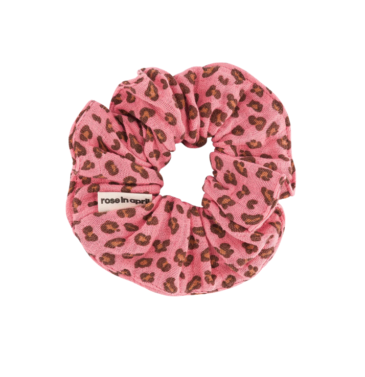 Pink Leopard Scrunchie