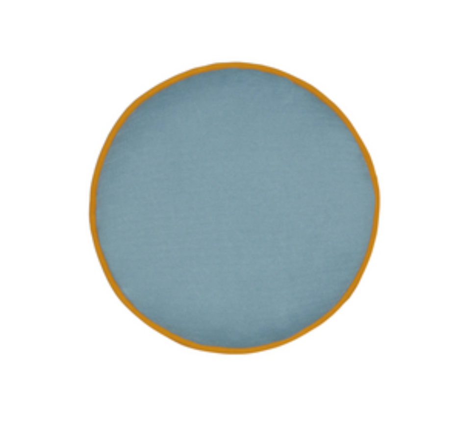 Dusty Blue Round Cushion
