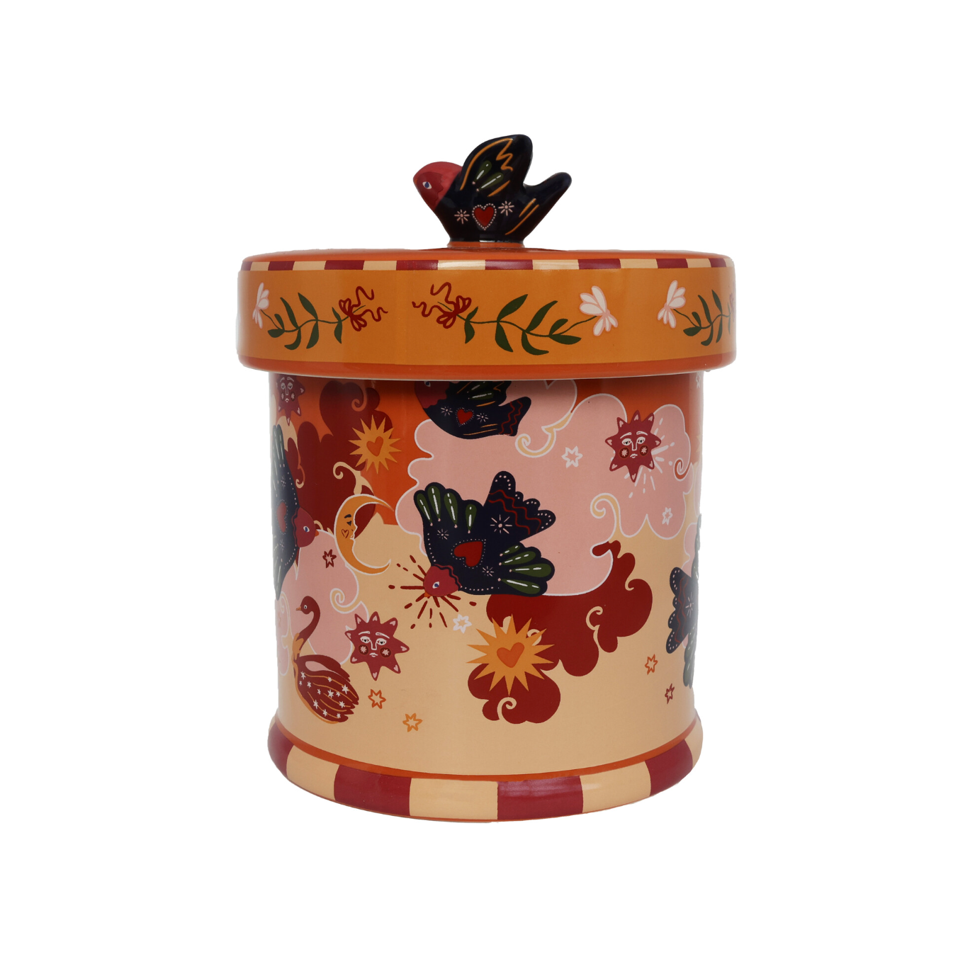 Orange Birds Jar