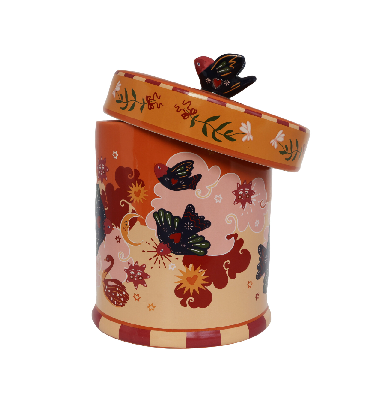 Orange Birds Jar