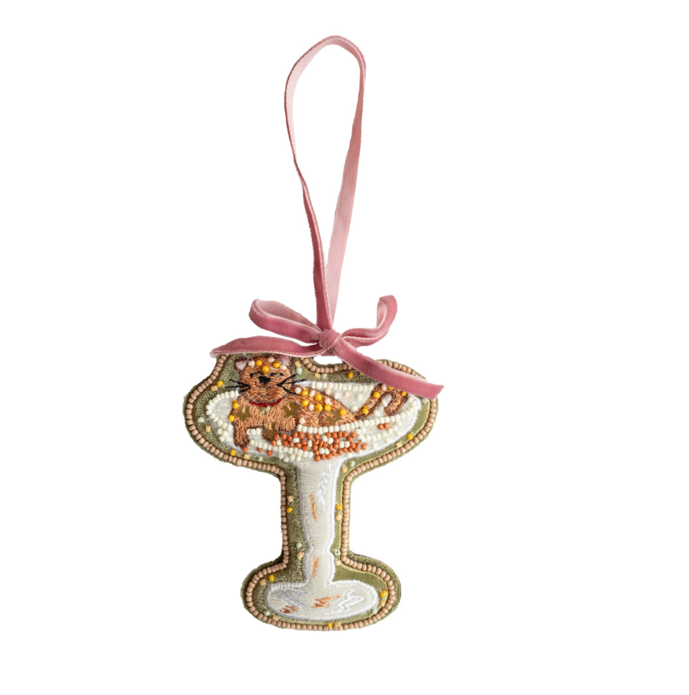 Champagne Cat Ornament