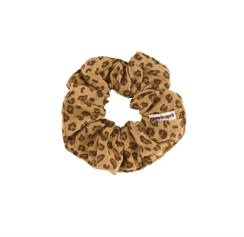 Coffee Leopard Scrunchie
