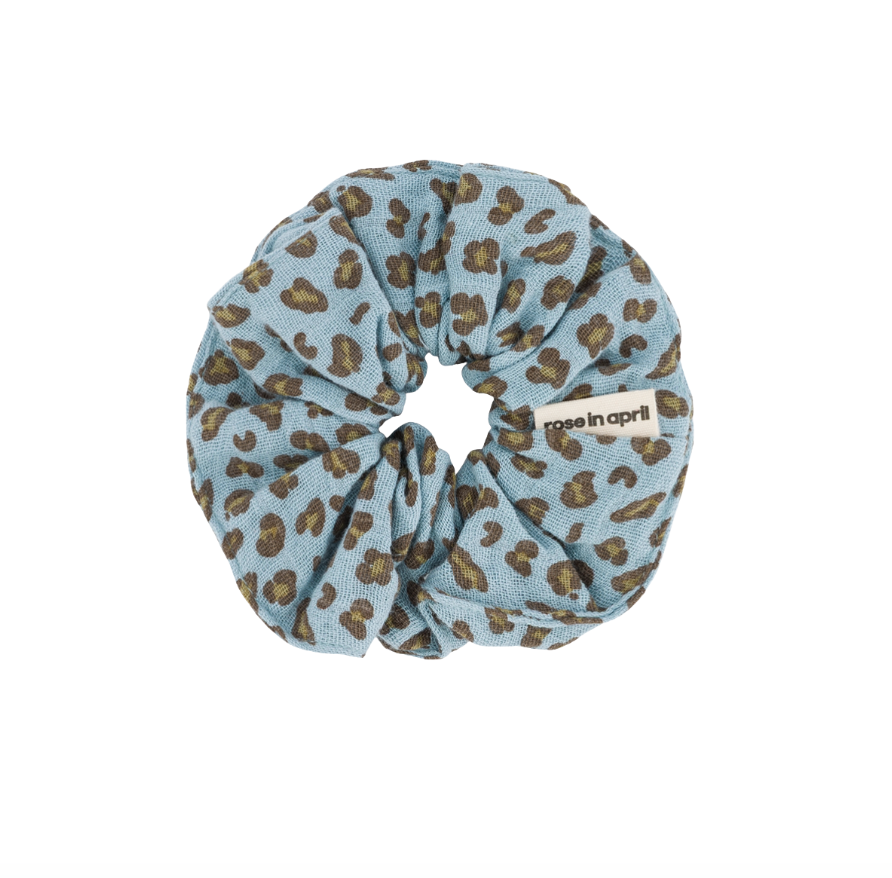 Ice Blue Leopard Scrunchie