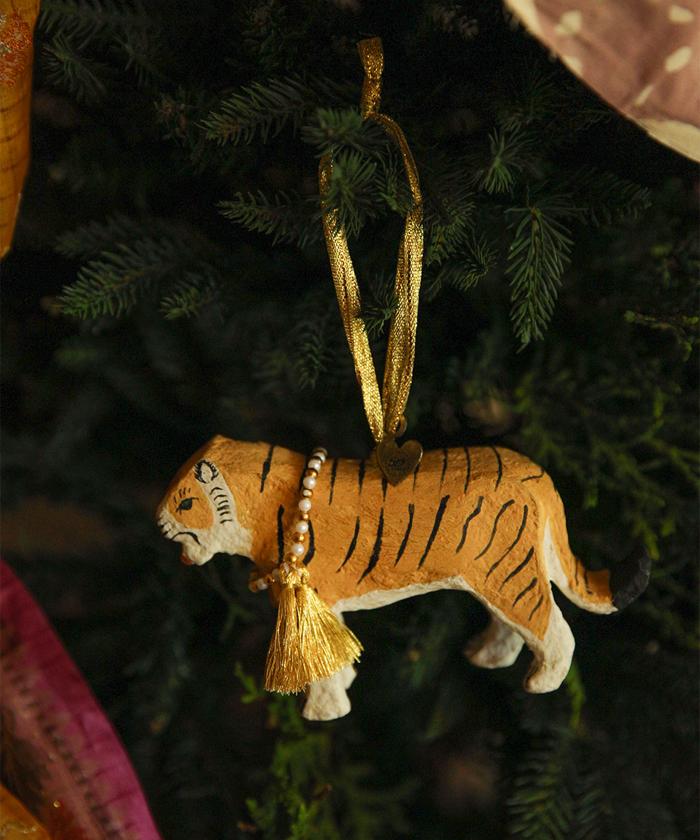 Tinsel Tiger Ornament